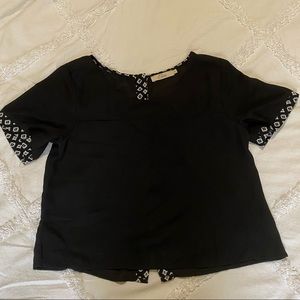 Elodie • Black Tribal T-shirt • Button Back Detail